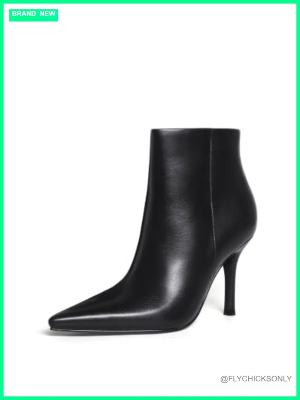 Faux Leather Pointed Toe Stiletto Heel Ankle Boots Side Zip Women's